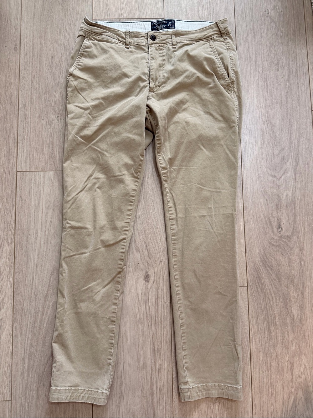 Mens Abercrombie & Fitch Langdon Slim Stretch Khaki Pants